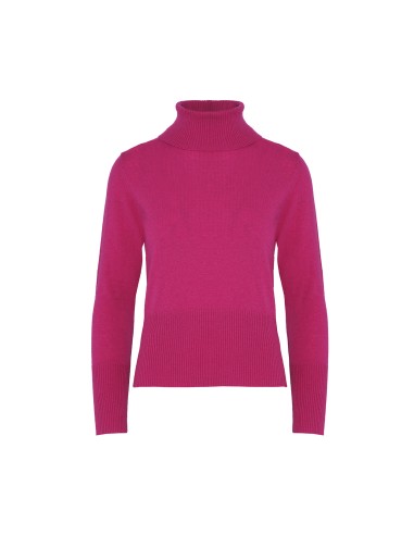 Jersey cuello cisne fucsia