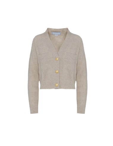 Chaqueta corta punto beige