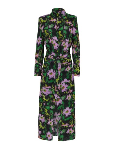 Vestido estampado floral acuarela seda