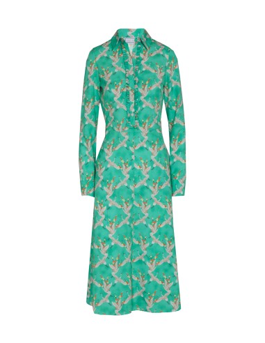Vestido camisero estampado garzas