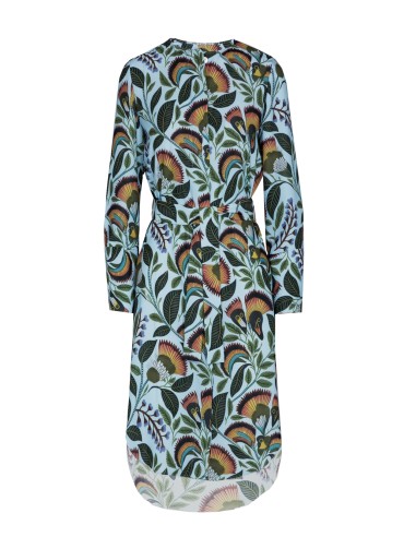 Vestido camisero estampado tropical