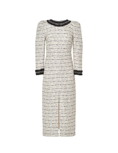Vestido de tweed con pedrería